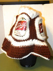 Vintage Crocheted Schlitz Beer Can Bucket Party Hat Knitted Tramp Art 
