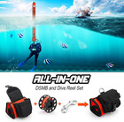 Surface Marker Buoy Scuba With Reel  6ft High Visibility Diving Open Bottom Sign