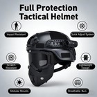 Tactical Airsoft Helmet With Detachable Goggles And Full   Military Gear For    