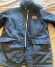 Vintage Navy Long Island Railroad Authentic Jacket Lirr Made Zipper Split Hood
