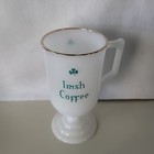 Vintage Irish Coffee Milk Glass Mug Footed Pedestal Shamrock