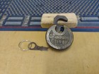 Antique vintage Miller Champion 6 Lever Push Key Pancake Padlock W key    521