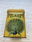 Early 1900s Antique Vintage Honeycomb Class Cigar Tin Advertising Box Peacocks
