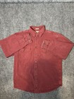 St John s Bay Men s Flannel Long Sleeve Faded Red Chamois Cloth Cotton Size L