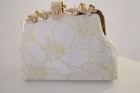 Elegant Handmade Evening Bag Gold Tone Frame With Strap  Handmade Clutch Purse