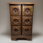 Antique Country Home Usa Wood Sewing Cabinet Kitchen Storage Draw Stand Table