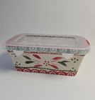 Lot Of 2 Temptations By Tara Christmas Holiday Ceramic Mini Loaf Pans With Lids