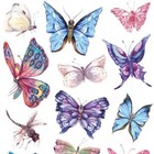 Violette Stickers - Watercolor Butterfly - 1 Sticker Sheet For Scrapbooking