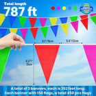 3-pack 450 Pcs 787ft Durable Nylon Pennant Banner Flags Rainbow Garland Bunting 