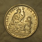 1916 Peru One Dinero  un Dino  Coin