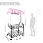 Folding Vendor Cart  Vendor Stall Cart With Canopy  Mobile Market Booth For Vend