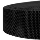 Country Brook Design   1 1 2 Inch Black Heavy Polypro Webbing  100 Yards