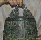 11 2  China Temple Bronze Ware Inscriptions Statue Bell Chung Chimes Clock