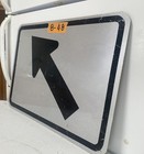 Authentic Traffic Road Street Highway Sign 45 Degree Arrow Left 21  X 15  8-48