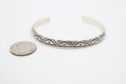 Vintage Native American Navajo Sterling Silver Carinated Cuff Bracelet 6 75 