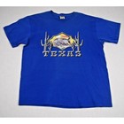 Vintage 90s Texas Armadillo Cactus Western T-shirt Blue Fruit Loom Womens M