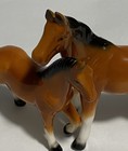 Vintage Ceramic Bone China Brown Horse Figurines  2   4 25      3 25 Tall     
