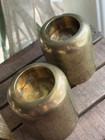 Set Of Two  Mid Century Brass Candle Stick Holders