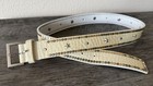 Zadig   Voltaire Studded Star Belt Adjustable Buckle Beige   Silver  Size 1