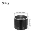 3pcs Potentiometer Knob Knurled Shaft Black 21mmx17mm Volume Control Knob