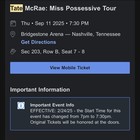2 Tate Mcrae Tickets September 11th  Nashville Tn