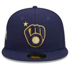 New Era Mlb All Star Game 2023 59fifty Fitted Cap Milwaukee Brewers Navy yellow