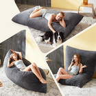 3 In 1 Big Bean Bag Chair For Adults  Large Giant Beanbag Chairs  Convertible So