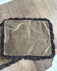 Rare Set Of 2  Velvet Bella Notte Brown  Pillow Shams With Ruffle   Flaws