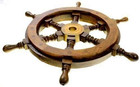 New 12  Vintage Boat Ship Steering Wheel Brass Hub Wood Wooden Decor Nautical Pi