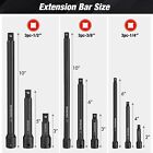 Workpro 9 Pc Impact Driver Extension Bar Set 1 4 3 8  1 2 drive Socket Extension