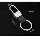3 6x Metal Leather Key Chain Ring Fob Keyfob Car Keychain Keyring Men Gifts New