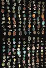 Turquoise   Mix Gemstone 925 Sterling Silver Plated 50pcs Rings Lot Hsr190