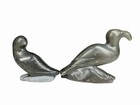 Inuit Eskimo Art Carved Serpentine Birds With Markings Vintage