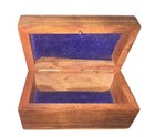 Rosewood Wooden Small Trinket Box W  Brass Nautical Inlay Hinged Top 4 x 2 x 2 