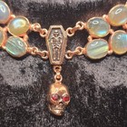Copper Labradorite Statement Necklace Skull Coffin Spider Gothic Choker