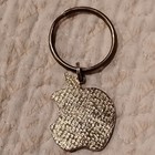 Vintage Gold Tone Apple Rainbow Logo Enamel Keyring