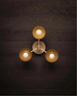 3 Arm Mid Century Antique Brass Chandelier Sputnik Vintage Wall Light