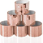 Self-adhesive Glass Mirror Mosaic Tiles  Rose Gold  6 Pack