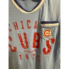 Mlb Chicago Cubs Womens Ringer T-shirt Light Blue Pocket Tee Medium 1876 Graphic