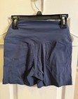 Women   s Blue Solid Biker Activewear Shorts  Xs Regular Size Type Regular