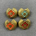 Bsa Cub Scouts Neckerchief Slides Tiger Wolf Bear Lot Of 4 Set Brass Enamel
