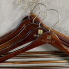 Nordstrom Wooden Hangers Mahogany Cherry High Gloss Set Of 6 Suit Coat Vintage