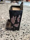 Antique Vintage Tin Match Safe Box Holder Fireplace Kitchen Decor Primitive