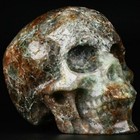 5 01  Chrysocolla Quartz Carved Crystal Skull  Super Realistic  Crystal Healing