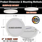 Zeez Lighting - 4 9w   6 18w   8 25w Selectable 3cct Led Panel Down Light Bulb
