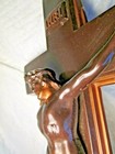 Vintage Metal Wall Crucifix Originally On Casket Coffin Undertaker Goth Catholic