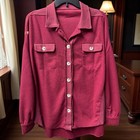 Nwot Oversized Waffle Long Sleeve Shirt - Maroon  Ladies Small  Perfect For Fall