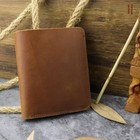 Mens Genuine Leather Wallet Vertical Bifold Crazy Horse Cowhide Card Holder Gift