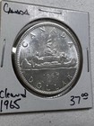1965 Canada 1 Dollar Large Silver Coin Voyageur Cleaned