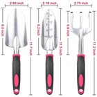 Garden Tools Set  3 Pack Garden Shovel  Transplant Trowel And Hand Rake Red
